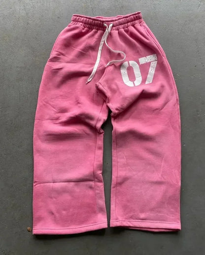 Y2k Embroidered Gray sweatpants