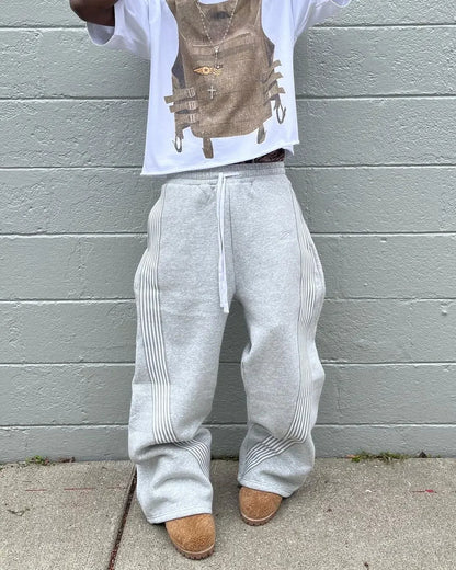 Y2k Embroidered Gray sweatpants