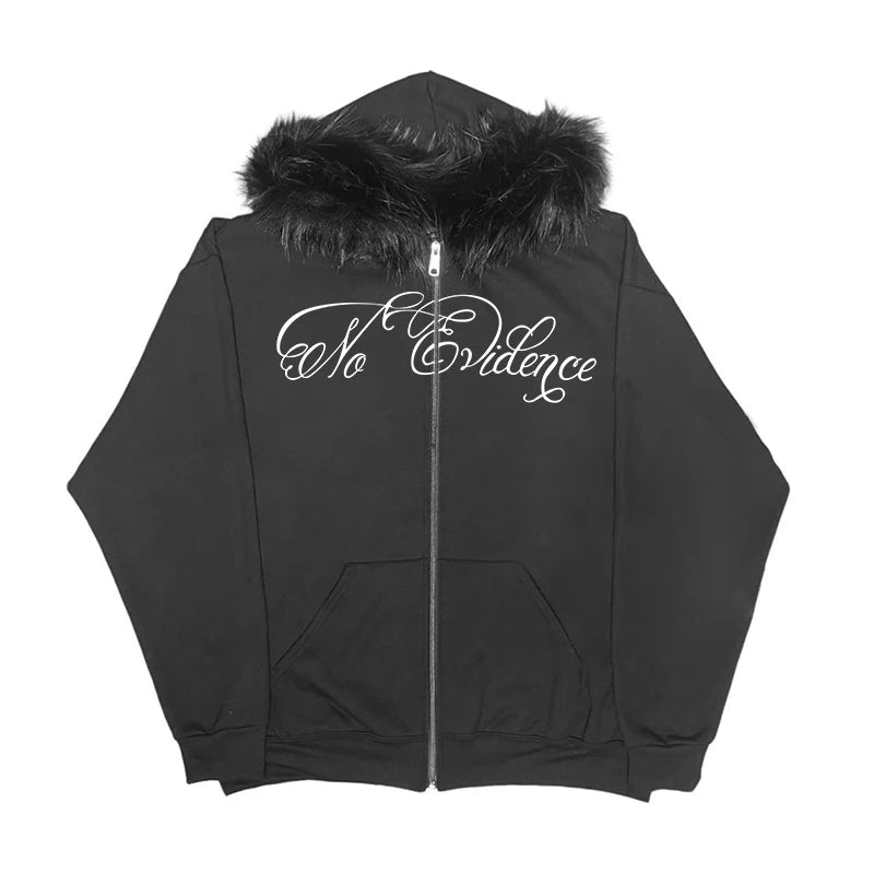 Fur zip up hoodie