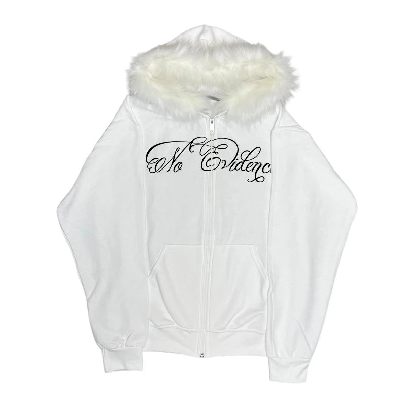 Fur zip up hoodie