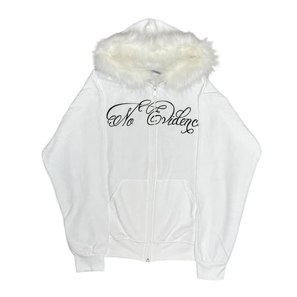 Fur zip up hoodie