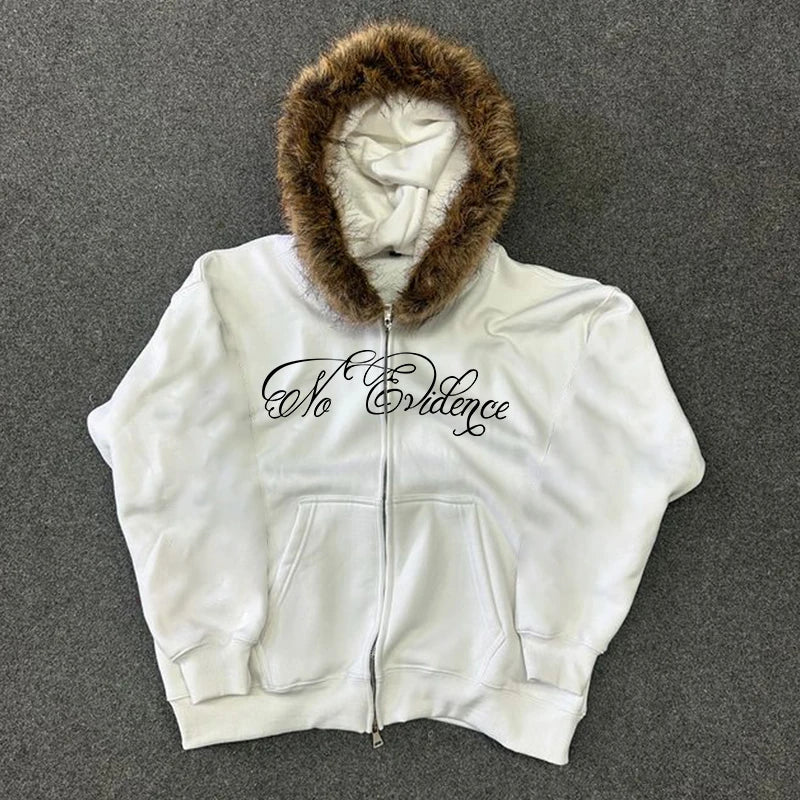 Fur zip up hoodie