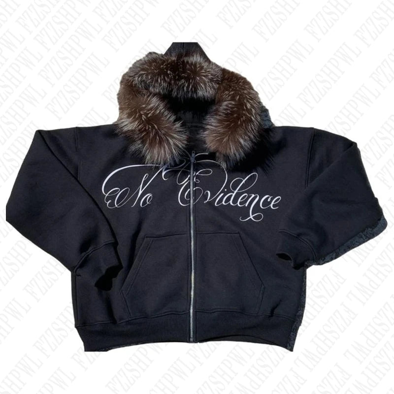 Fur zip up hoodie