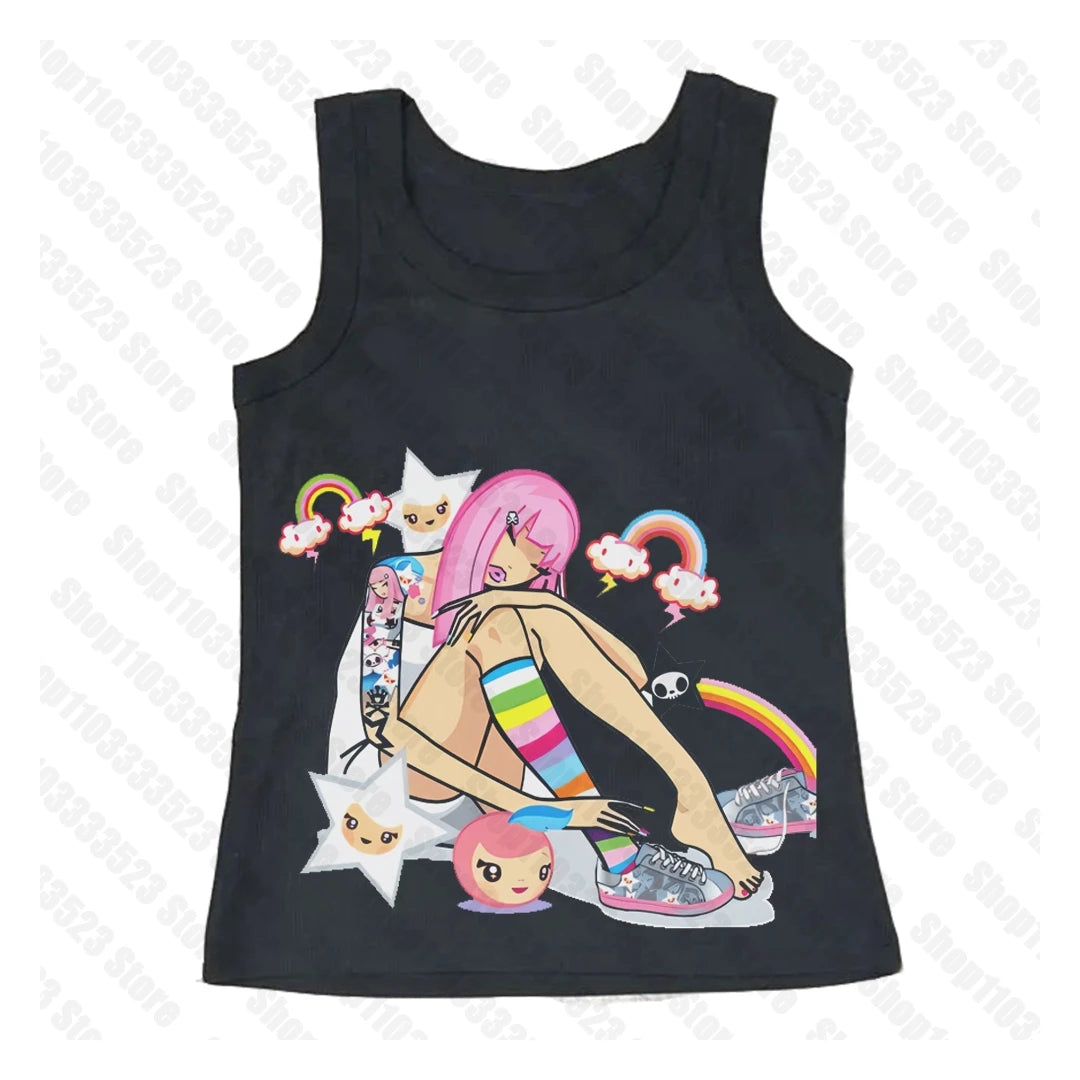 2000s E-girl Goth Women Vest Tank Top