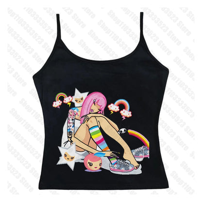 2000s E-girl Goth Women Vest Tank Top