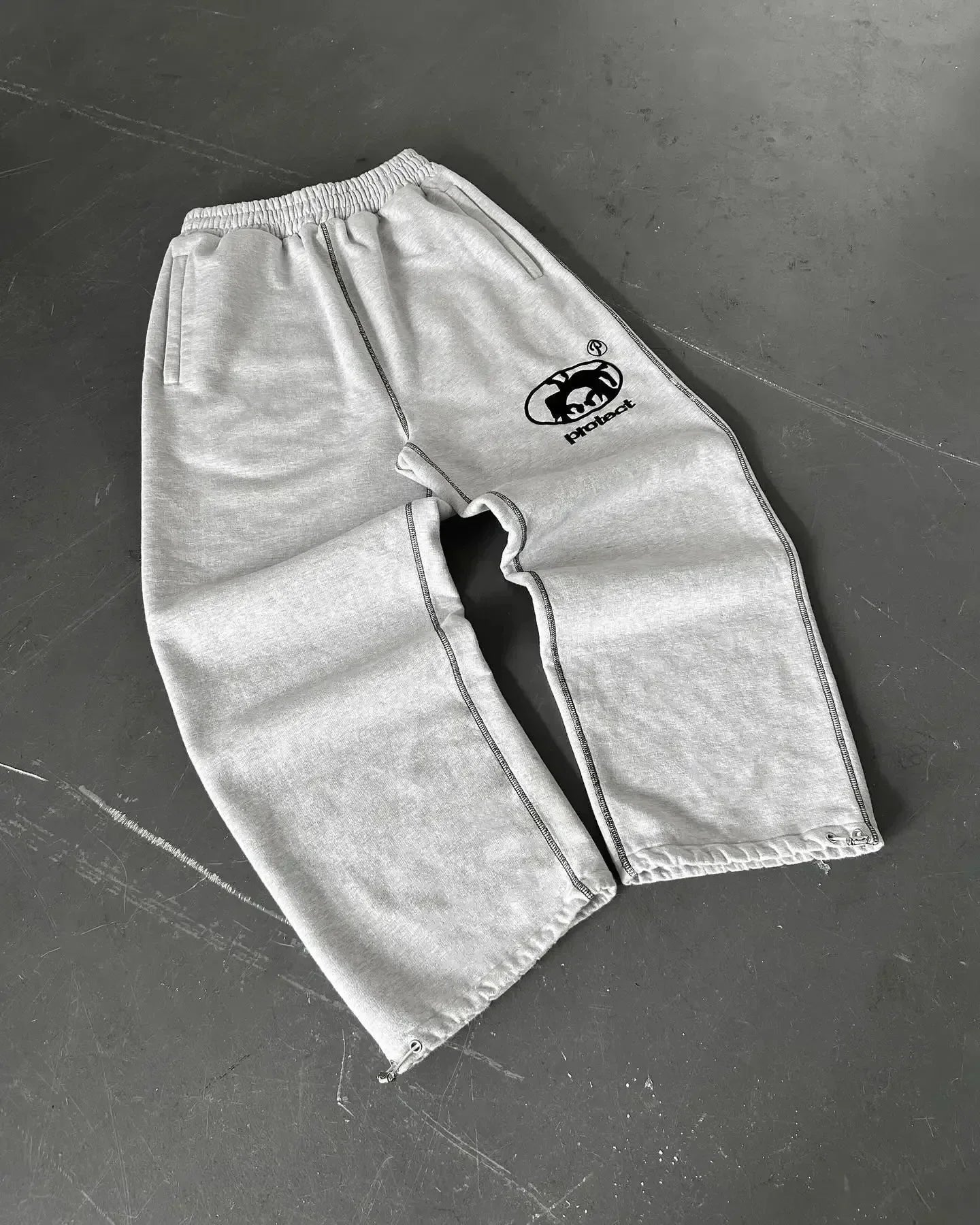 Y2k Embroidered Gray sweatpants