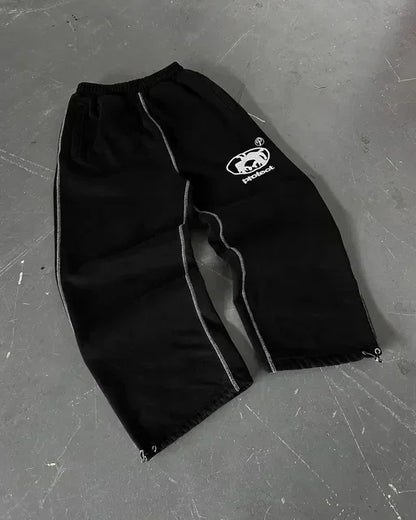 Y2k Embroidered Gray sweatpants