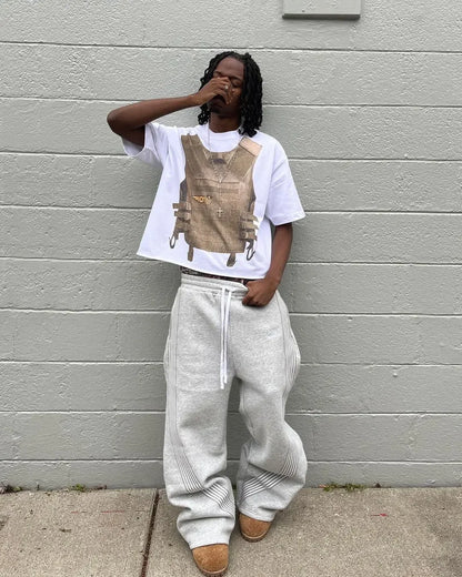 Y2k Embroidered Gray sweatpants