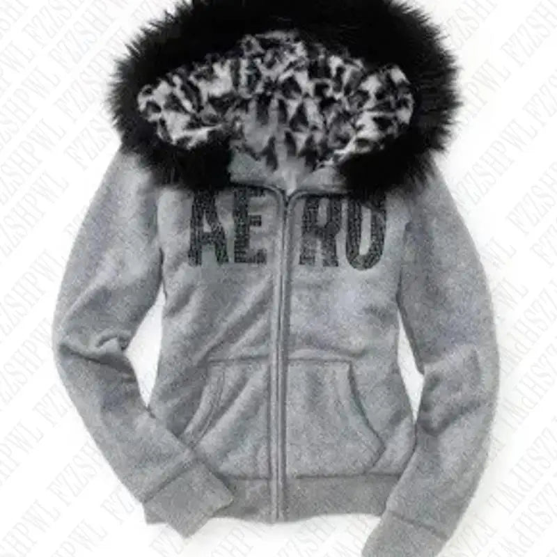 Harajuku Leopard print Grunge Goth Y2K Zip up