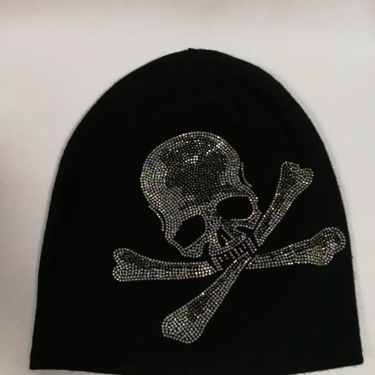 Skull Rhinestone Knitted Beanie