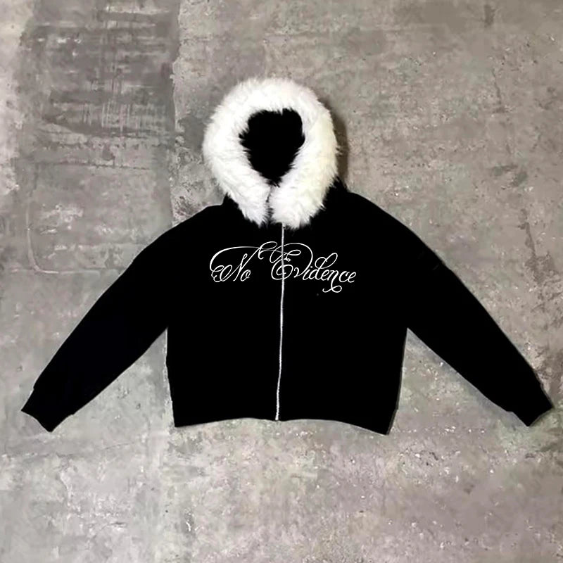 Fur zip up hoodie